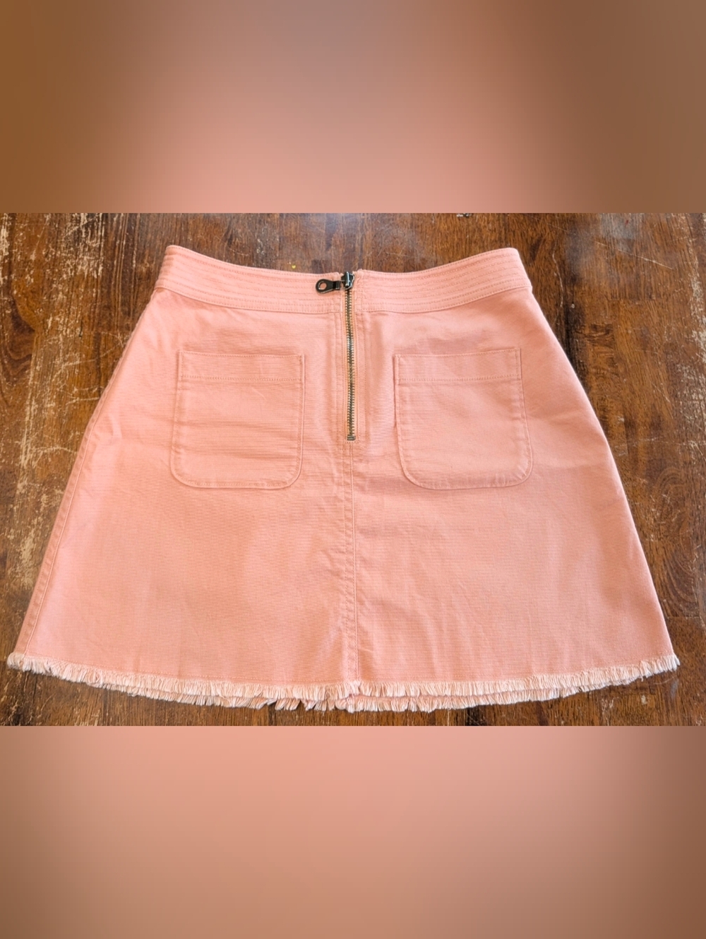 Madewell Peach Skirt Womens Size 2 100% Cotton Cute Summer Casual Retro Used